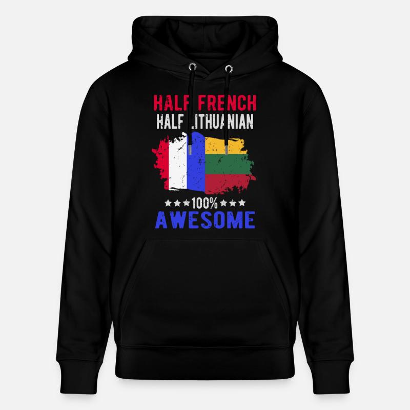 Moitié Français moitié lituanien - Sweat à capuche bio CRUISER Stanley/Stella Unisexe - noir