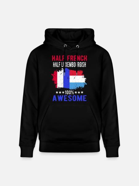 Half French Half Luxembourger - Stanley/Stella CRUISER Unisex Organic Hoodie - black