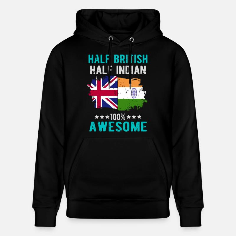 Halb Brite Halb Inder - Stanley/Stella Unisex Bio-Hoodie CRUISER  - Schwarz