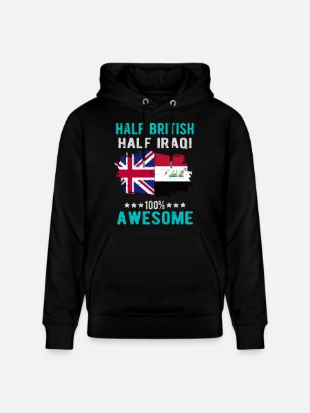 Half British Half Iraki - Stanley/Stella CRUISER Unisex Organic Hoodie - black