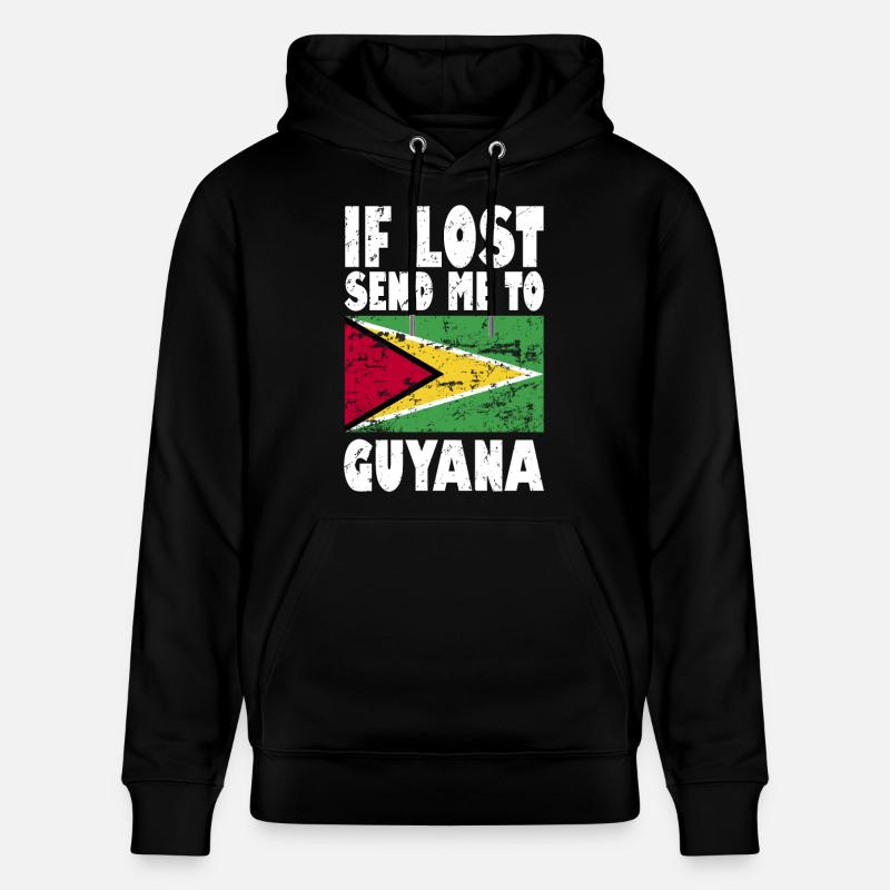 Drapeau du Guyana - Sweat à capuche bio CRUISER Stanley/Stella Unisexe - noir
