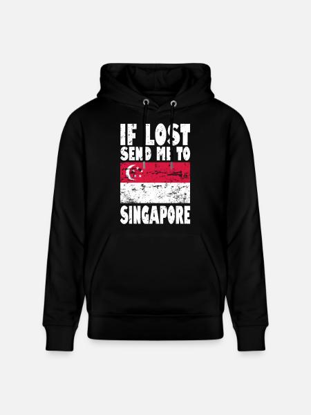 Drapeau de Singapour - Sweat à capuche bio CRUISER Stanley/Stella Unisexe - noir