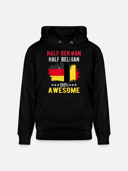 Half German Half Belgian - Stanley/Stella CRUISER Unisex Organic Hoodie - black