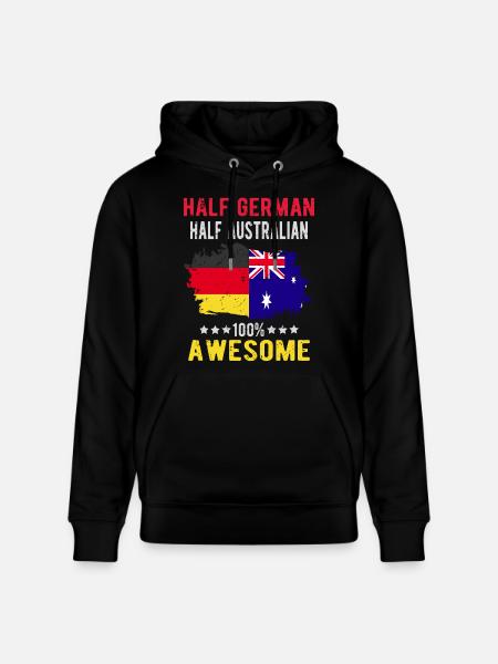 Half German Half Australian - Stanley/Stella CRUISER Unisex Organic Hoodie - black