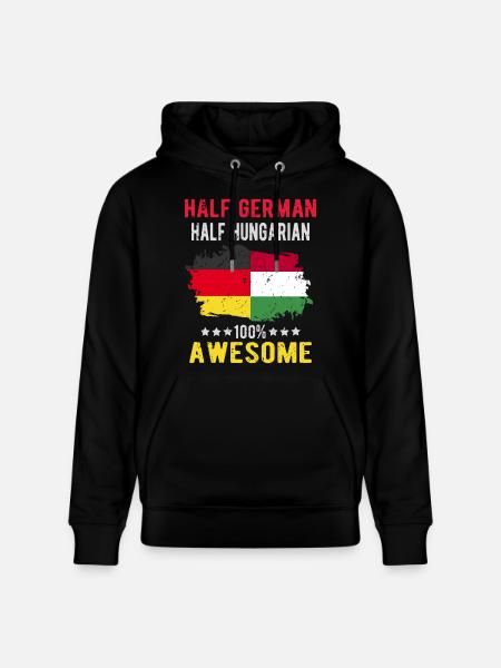 Half German Half Hungarian - Stanley/Stella CRUISER Unisex Organic Hoodie - black