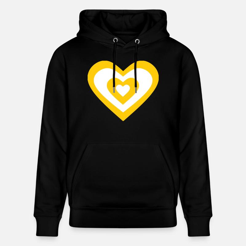 Saint Valentin Coeur Jaune - Sweat à capuche bio CRUISER Stanley/Stella Unisexe - noir