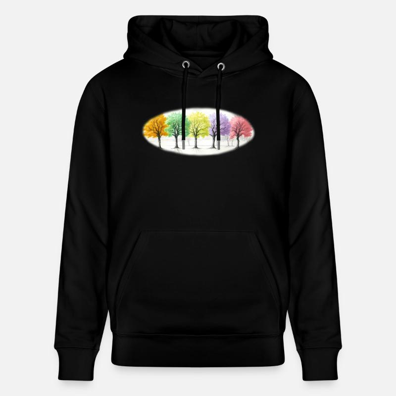 Bunt Bäume Baum Wald - Stanley/Stella Unisex Bio-Hoodie CRUISER - Schwarz