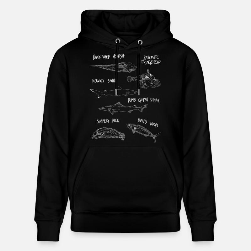 DRÔLE de POISSON - Sweat à capuche bio CRUISER Stanley/Stella Unisexe - noir