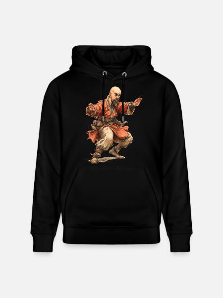 Kungfu Monk - Stanley/Stella CRUISER Unisex Organic Hoodie - black