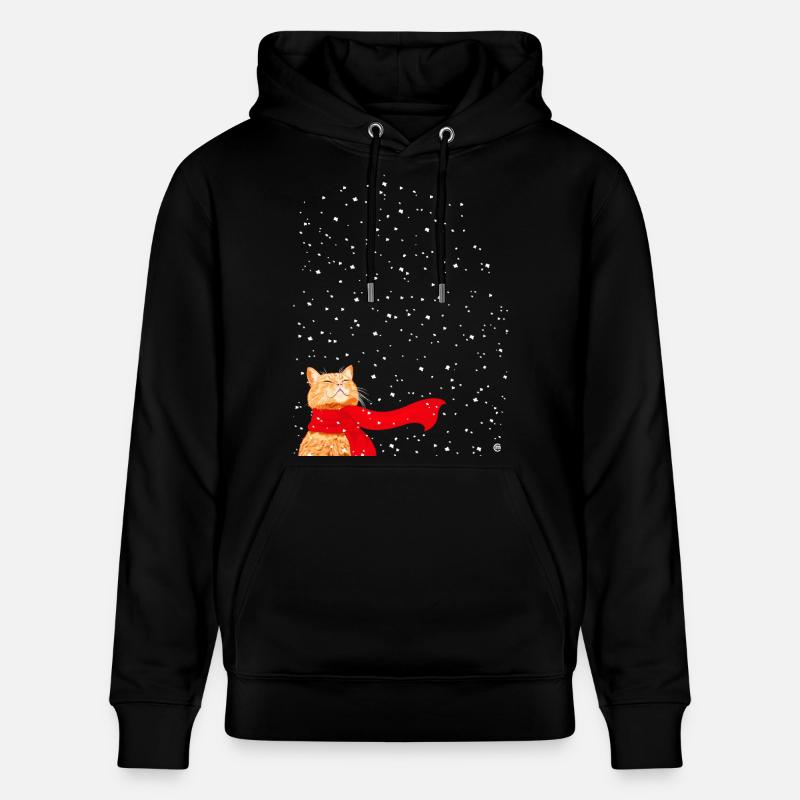 Tabby liebt Schnee - Stanley/Stella Unisex Bio-Hoodie CRUISER  - Schwarz