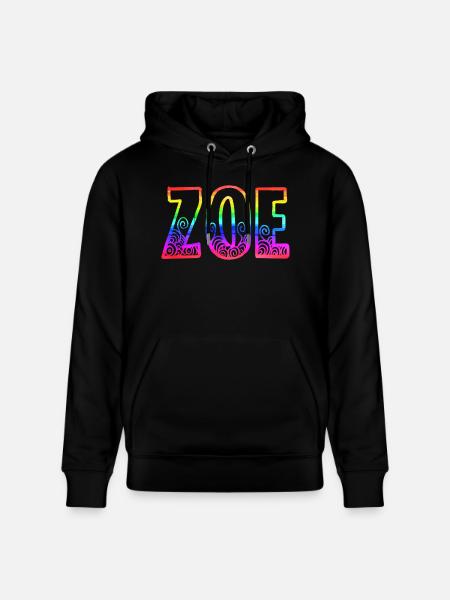 zoe rs rainbow - Stanley/Stella CRUISER Unisex Organic Hoodie - black