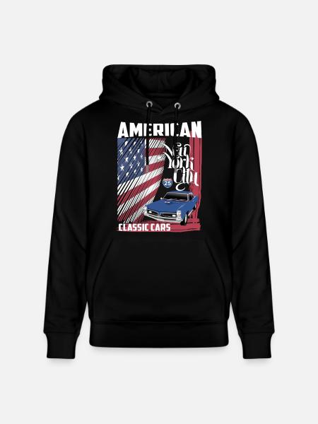 Amerikanske klassiske biler - Stanley/Stella CRUISER økologisk unisex-hoodie - sort