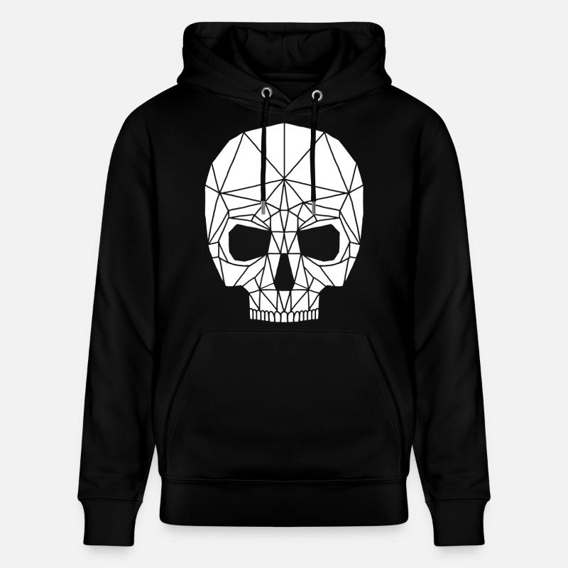 Crâne robotique blanc - Sweat à capuche bio CRUISER Stanley/Stella Unisexe - noir