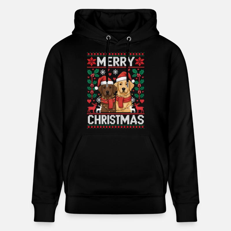 Labrador - Golden Retriever Noël - Sweat à capuche bio CRUISER Stanley/Stella Unisexe - noir