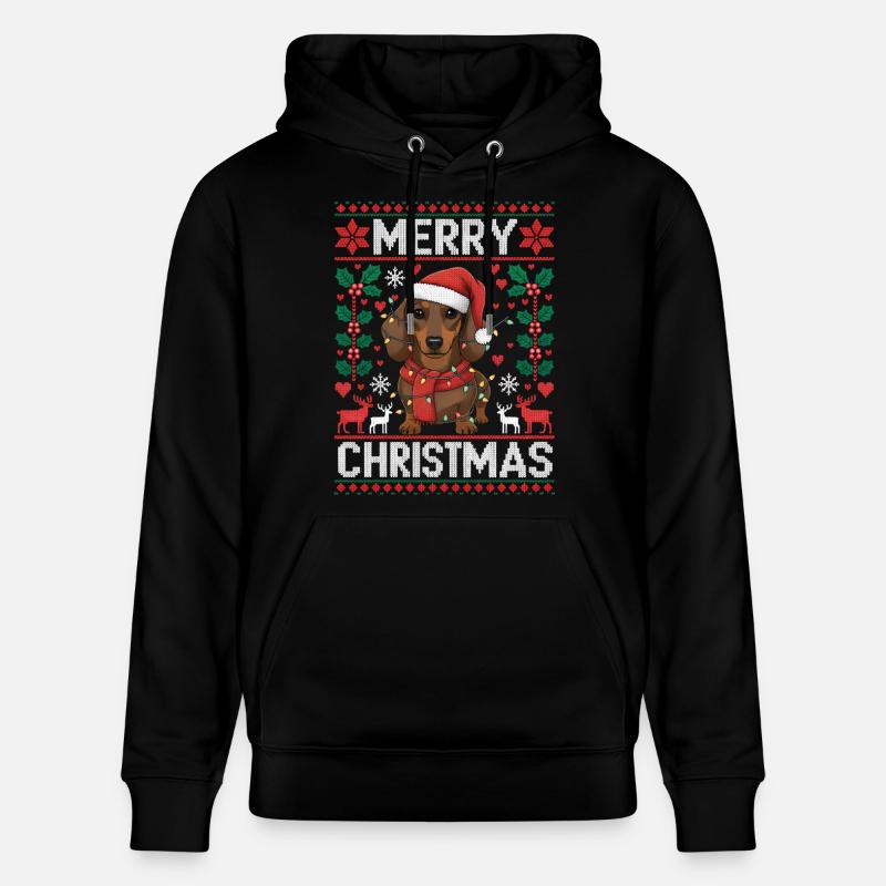 Teckel drôle Noël Teckel Cadeau - Sweat à capuche bio CRUISER Stanley/Stella Unisexe - noir