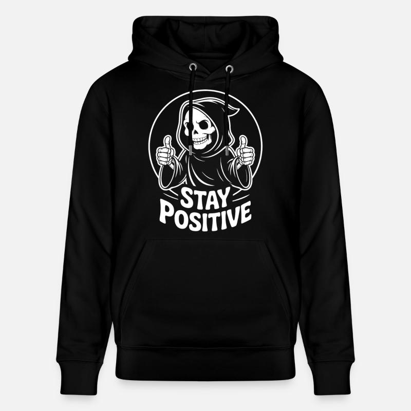 Sensenmann bleibt positiv - Stanley/Stella Unisex Bio-Hoodie CRUISER  - Schwarz