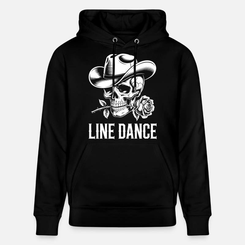 Line Dance Schädel mit Rose - Stanley/Stella Unisex Bio-Hoodie CRUISER  - Schwarz