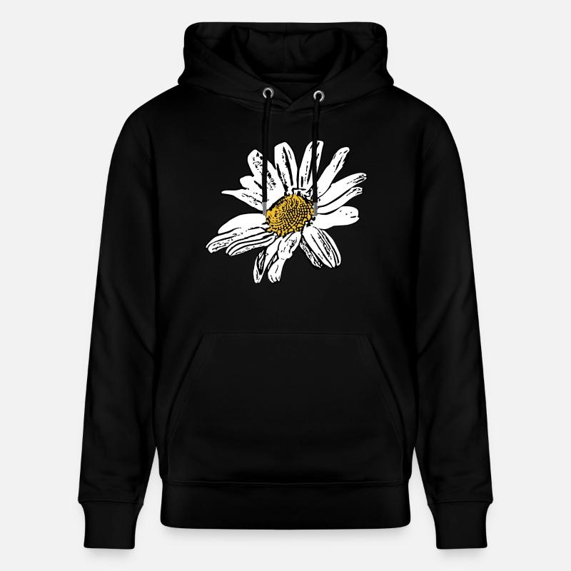 Cadeau de fleurs blanches - Sweat à capuche bio CRUISER Stanley/Stella Unisexe - noir