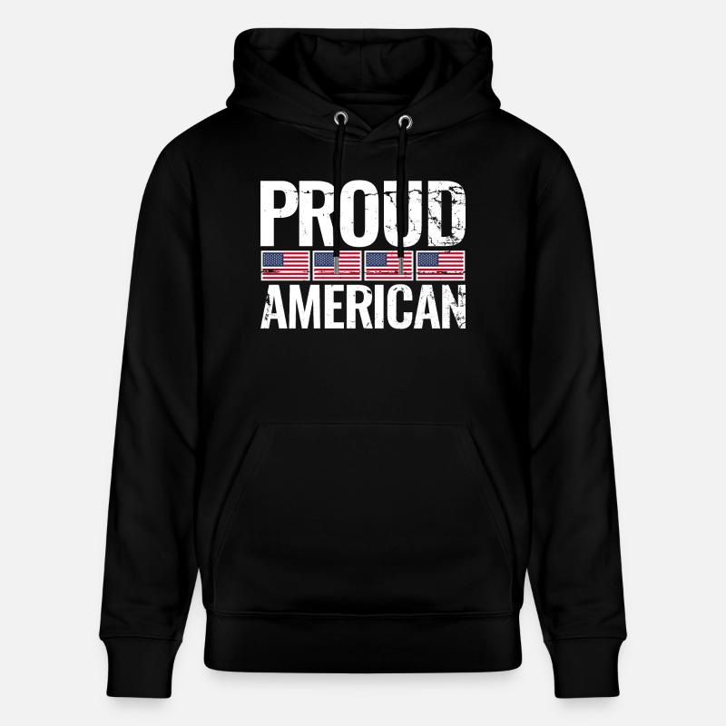 Fier drapeau américain américain américain - Sweat à capuche bio CRUISER Stanley/Stella Unisexe - noir