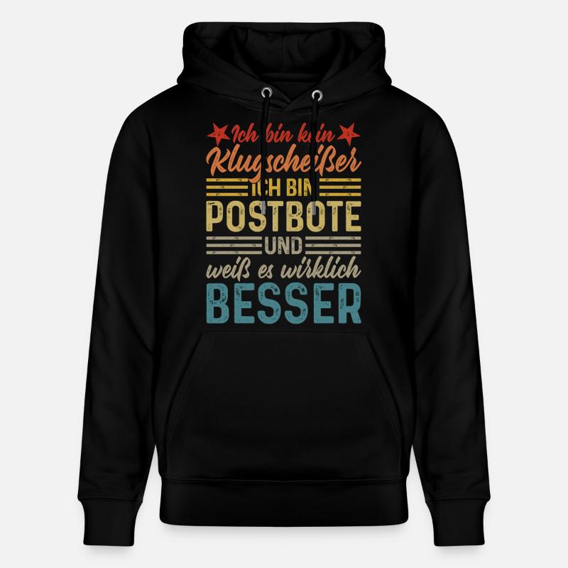 Postbote - Ich bin kein Klugscheißer - Stanley/Stella Unisex Bio-Hoodie CRUISER  - Schwarz