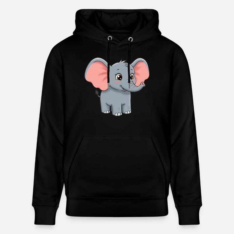 Dessin animé animalier éléphant - Sweat à capuche bio CRUISER Stanley/Stella Unisexe - noir