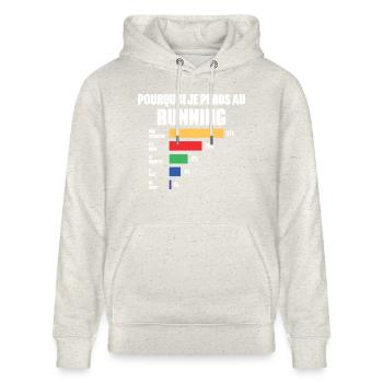 Laufshirt Loser Humor Lauf Spieler - Stanley/Stella Unisex Bio-Hoodie CRUISER  - Beige meliert - Vorne - Alina (178cm) & Michal (187cm)