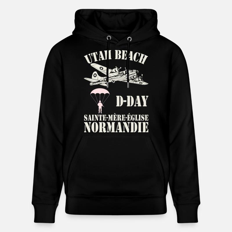 Utah Beach D-Day Sainte-Mère-Église - Sweat à capuche bio CRUISER Stanley/Stella Unisexe - noir