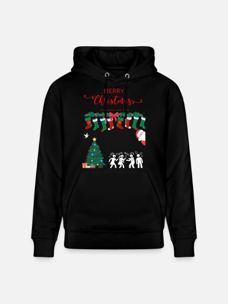 Merry Christmas - Stanley/Stella CRUISER Unisex Organic Hoodie - black
