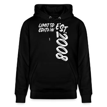 Limited Edition Est. 2008 - Stanley/Stella Unisex Bio-Hoodie CRUISER  - Schwarz - Vorne - Alina (178cm) & Michal (187cm)