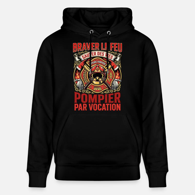 Pompier sapeur pompier feu héros vocation - Sweat à capuche bio CRUISER Stanley/Stella Unisexe - noir