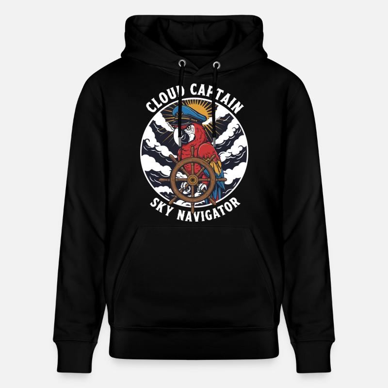 Perroquet Capitaine Cloud Sky Navigator - Sweat à capuche bio CRUISER Stanley/Stella Unisexe - noir