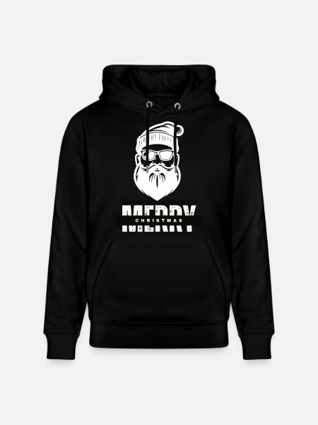 Merry Christmas Santa Claus Gift - Stanley/Stella CRUISER Unisex Organic Hoodie - black