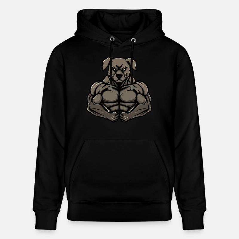 Kangal Chien Muscles Musculation - Sweat à capuche bio CRUISER Stanley/Stella Unisexe - noir