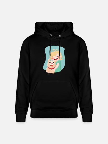 Child with dog - Stanley/Stella CRUISER Unisex Organic Hoodie - black