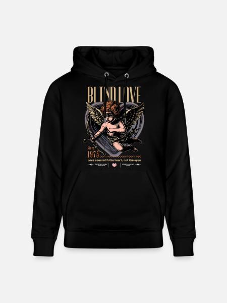 Blind Love 1975 Retro Cupid - Stanley/Stella Unisex Bio-Hoodie CRUISER - Schwarz