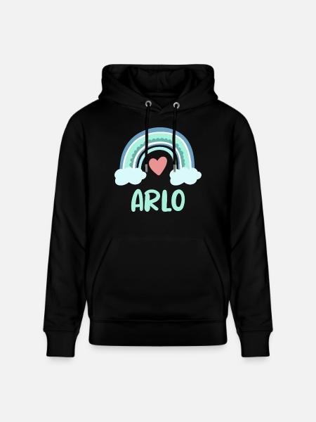 Arlo Name Rainbow Baby - Stanley/Stella CRUISER Unisex Organic Hoodie - black
