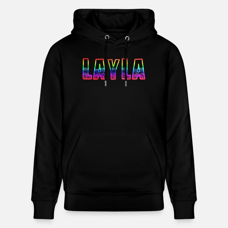 layla rs arc-en-ciel - Sweat à capuche bio CRUISER Stanley/Stella Unisexe - noir