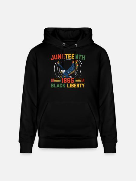 Juneteenth 1865 Black Liberty Melanated - Stanley/Stella CRUISER Unisex Organic Hoodie - black