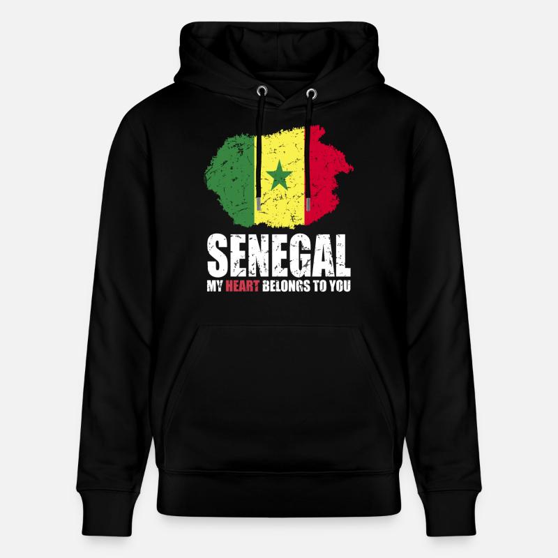 Drapeau du Sénégal - Sweat à capuche bio CRUISER Stanley/Stella Unisexe - noir