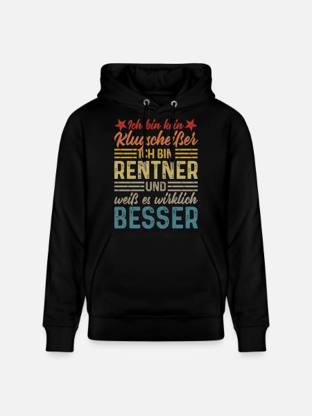 Rentner Klugscheißer - Stanley/Stella Unisex Bio-Hoodie CRUISER  - Schwarz