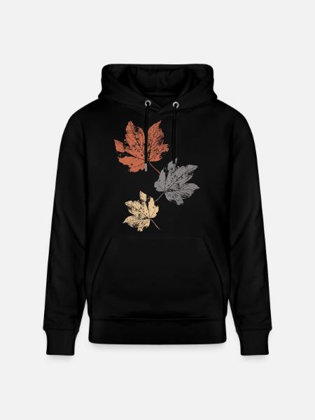 Bunte Herbstblätter Herbstlaub - Stanley/Stella Unisex Bio-Hoodie CRUISER - Schwarz