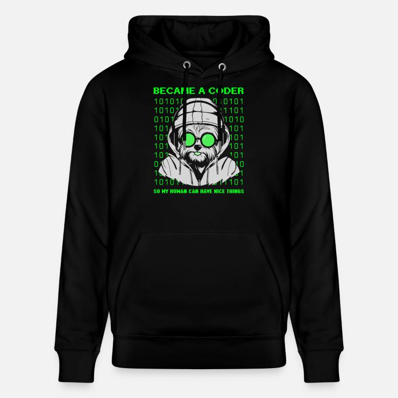 Became a Coder – Cyber Dog Binary - Stanley/Stella Unisex Bio-Hoodie CRUISER  - Schwarz