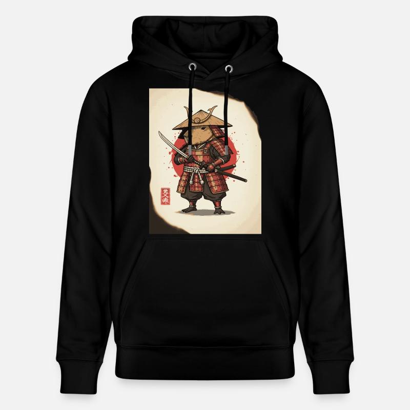 Anthropomorphe Ratten-Samurai in Rüstung - Stanley/Stella Unisex Bio-Hoodie CRUISER  - Schwarz