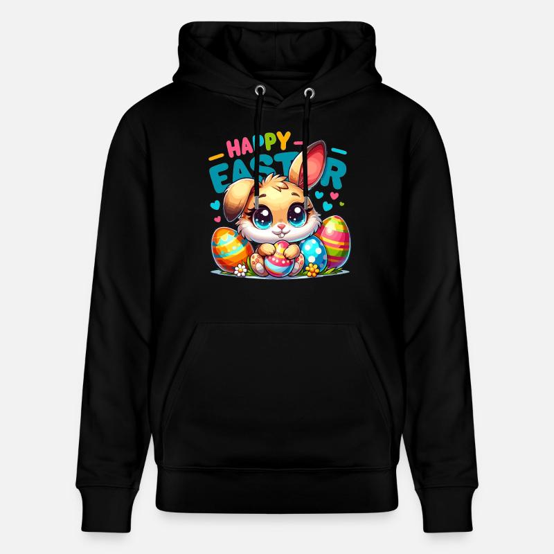 Happy Easter - Easter Bunny Illustration - Stanley/Stella Unisex Bio-Hoodie CRUISER  - Schwarz