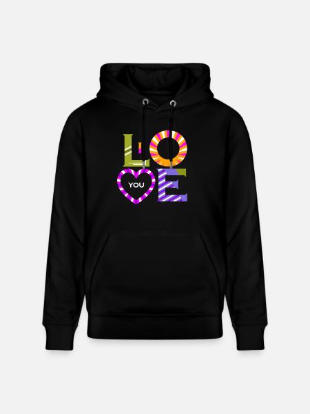 I love you - Stanley/Stella CRUISER Unisex Organic Hoodie - black