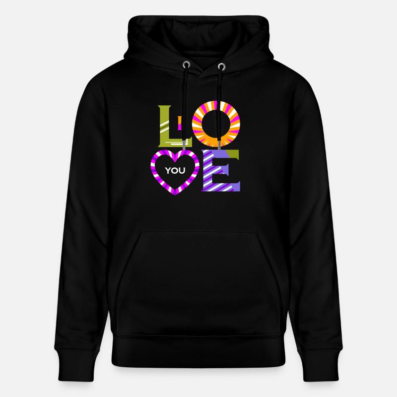 Je t’aime - Sweat à capuche bio CRUISER Stanley/Stella Unisexe - noir