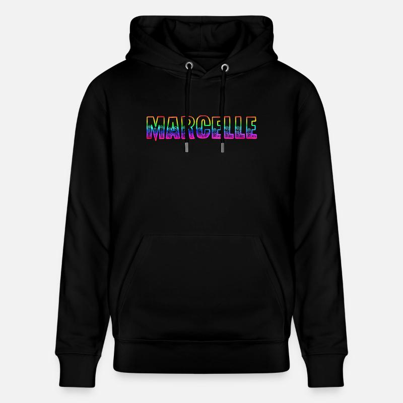 marcelle rs arc-en-ciel - Sweat à capuche bio CRUISER Stanley/Stella Unisexe - noir