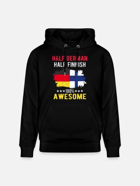 Half German Half Finn - Stanley/Stella CRUISER Unisex Organic Hoodie - black