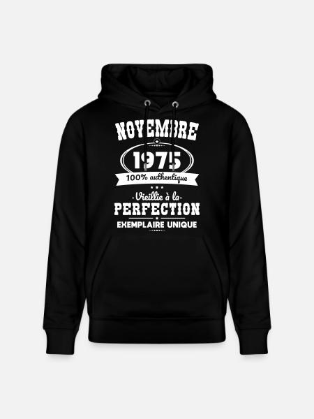 50th Anniversary - November 1975 Perfection - Stanley/Stella CRUISER Unisex Organic Hoodie - black