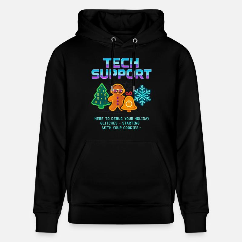 Funny Technical Support Debug Christmas - Stanley/Stella CRUISER Unisex Organic Hoodie - black